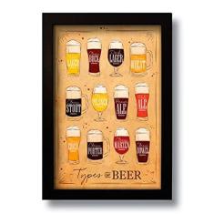 Imagem de Quadro Decorativo Cerveja Types Of Beer 2 Vintage 33x43 Cm