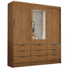 Imagem de Guarda Roupa Sevilha Casal Com Espelho 3 Portas 9 Gavetas Carioca Cor