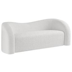 Imagem de Sofá Curvo 3 Lugares Orgânico Sala Recepção Coréia 200cm Bouclé Branco