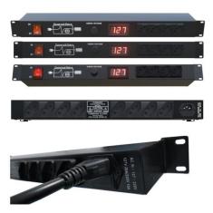 Imagem de Regua De Ac Profissional Multiplicadora E Tomadas 10A Padrão Rack Rt12