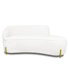 Imagem de Sofá 3 Lugares Orgânico 180cm Pé Ferro Dou Morgan Bouclê L01 - D`rossi Cor Off White