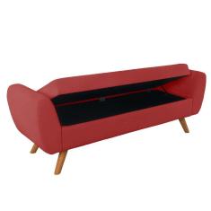 Imagem de Recamier Bau Italia 1,20m Suede Vermelho - Inova Decor