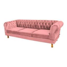 Imagem de Sofá Chesterfield Duque 3 lugares 2,30 - Suede Rosa / sala de estar, r