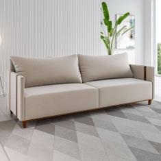 Imagem de Sofá 3 Lugares Living Linho Bronze Durango - Viero Móveis