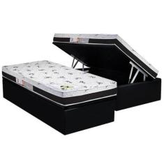Imagem de Cama Box Baú Solteiro: Colchão Espuma Luckspuma D33 / Ag65 Aspen 50 Pr