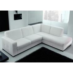 Imagem de Sofá 5 Lugares com Chaise Lado Direito, Sintético Branco - ENZ005 - SO