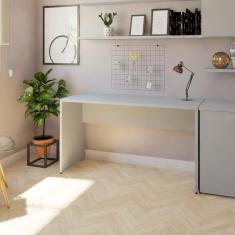 Imagem de Mesa Reta Corp 25mm 130 cm Bramov Móveis Cinza Cristal