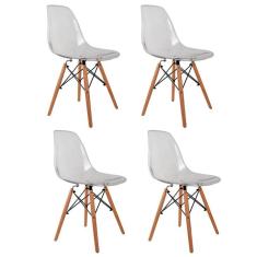 Imagem de Conjunto com 4 Cadeiras Charles Eames Cristal