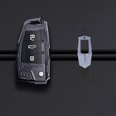 Imagem de TPHJRM Carcaça da chave do carro em liga de zinco, capa da chave, adequada para Audi A1 A3 A4 A5 A6 A7 A8 Q3 Q5 Q7 2009 2010 2011 2012 2013 2014 2015