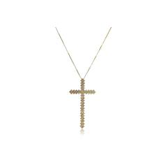 Imagem de Colar Com Cruz Folheado Em Ouro 18K