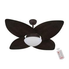 Imagem de Ventilador De Teto Kovalski Marrom Texturizado 4 Pás Palmae Tabaco 220