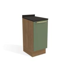 Imagem de Balcão De Cozinha Modulado Botanic M621 1 Porta C-tampo 40cm Nogueira-oliva-preto - Kappesberg