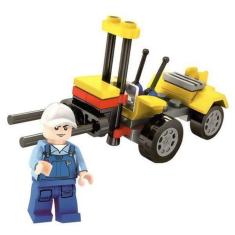 Imagem de Bloco Montar Time Construção Compatível Lego Empilhadeira - Sembo Bloc