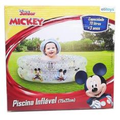 Imagem de Piscina Inflável Disney Mickey 70L 75X22cm Dyin-217 Etitoys - Etilux,