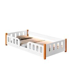 Imagem de Cama Infantil Com Grade De Proteção Montessoriana Branco