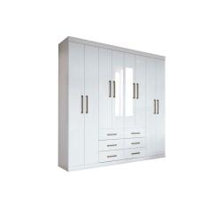 Imagem de Guarda Roupa 8 Portas E 6 Gavetas C Espelho Liverpool Branco Santos Andira