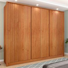 Imagem de Guarda-Roupa Casal Barcelona 6 Portas 6 Gavetas Ripado Cinamomo - Tcil Móveis