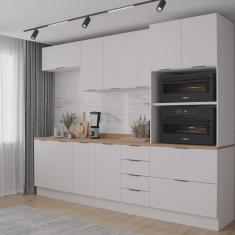 Imagem de Cozinha Modulada com Tampo 2 Aéreos 2 Balcões 1 Torre Quente Ipanema CabeCasa MadeiraMadeira