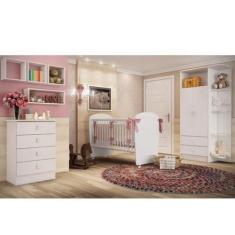Imagem de Quarto De Bebê Completo Fofura Com Guarda Roupa 2 Portas, Cômoda E Ber