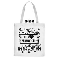 Imagem de Bolsa Ecobag Xilogravura Eu Amo O Nordeste Bom Demais Gírias - Laranja