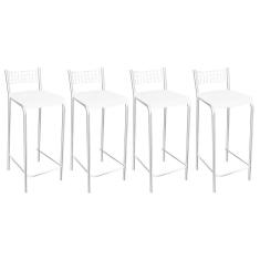 Imagem de Banqueta Sala de Jantar Gênova 1B705CR 4 Un Cromado/Courano Branco - Kappesberg