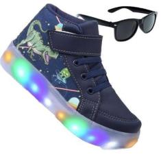 Imagem de Tenis Infantil De Led Meninos Dinossauro Botinha Masculino + Oculos-Masculino