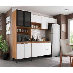 Imagem de Cozinha Compacta Firenze I 10 Pt 2 Gv Amêndola E Branca - Demóbile