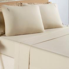 Imagem de Jogo Cama Lençol Diana King Percal 200 Fios 100% Algodão 4 Peças - Cáqui