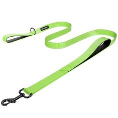 Imagem de LIEVUIKEN Coleira para cães de 1,8 m de comprimento, coleira de alça dupla para treinamento de controle de segurança, guias resistentes para cães com alças acolchoadas de trânsito, trelas refletivas