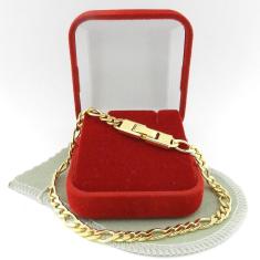 Imagem de Pulseira Masculina 20cm 5mm Largura Folheada Ouro PL407