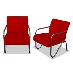 Imagem de Kit 02 Poltronas Cadeiras Decorativas Sara para Sala de Estar Luxo Recepção Corano  - AM Decor