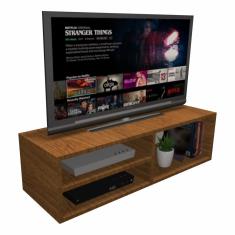 Imagem de Rack suspenso para tv/dvd/vídeo game, com nicho 100% mdf Madeirado