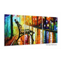 Imagem de Quadro Abstrato Banco Praça Artístico Para Corredor Apê 120x