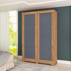 Imagem de Guarda Roupa 2 Portas 2 Gavetas Turim Atualle Móveis Canelato Rústico/grafite