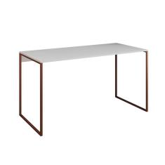 Imagem de Mesa para Escritório Industrial Base Ferro Cobre Tampo Mdp Branco 120x60