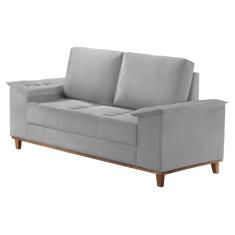 Imagem de Sofá Orion 2 Lugares em Veludo com Almofadas Soltas 160cm Trevo Cor Cinza