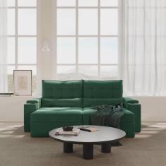 Imagem de Sofá Retrátil Reclinável com Porta Copos e Usb 4 Lugares 240cm Embaúba Extra CabeCasa