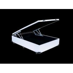 Imagem de Cama Box Baú Casal 138 Tecido Sintético Branco com Colchão Lisboa Bell
