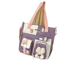 Imagem de Bolsa tiracolo Kawaii e acessórios Kawaii para meninas, linda bolsa de ombro, bolsa escolar para estudantes, Roxa