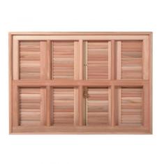 Imagem de Kit com 2 Janelas Guilhotina com Ferragem Je821 Esel 120x150x12cm Natural