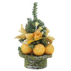 Imagem de Decoração de mesa pequena para árvore de Natal, mini árvores artificiais de pinheiro falso com bolas de Natal com glitter, flores decorativas, férias, inverno, mesa, centro de mesa, decoração