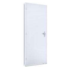 Imagem de Porta de Giro Madeira Duraplac 215x85cm Batente de Aço 6,5cm Riobras Branco