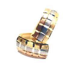 Imagem de Brinco de ouro 18k Tricolor - Elegancy Joias