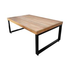 Imagem de Mesa Infantil Bernardo Industrial 120x70cm Madeira Maciça E Ferragem Preta Preto