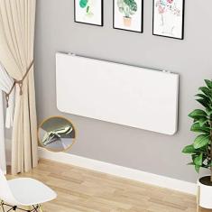 Imagem de Mesa de pared plegable blanca, escritorio para colgar en la pared, mesa flotante para computadora portátil, escritorio multifuncional para computadora de pared para el hogar/oficin