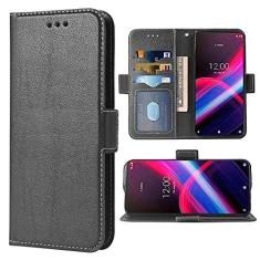 Imagem de WWAAYSSXA Compatível com T-Mobile Revvl 4 Plus capa carteira alça de pulso capa flip capa porta-cartão suporte capas de celular para Tmobile Revel 4+ T Mobile Revvl4+ TCL Revell Four + 4Plus masculino