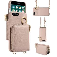 Imagem de Furiet Capa carteira para iPhone 6plus 6splus 7plus 8plus i 6/6s/7/8 Plus com alça de ombro anel fivela zíper bolsa de órgão capa de telefone para iPhone6splus i Phone7s 7s 7+ 8s 8+ Phones8 6+ i6 6s+