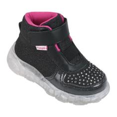 Imagem de Tênis Infantil Pampili Liz Luz 682.035 Led Cano Médio Holográfico-Feminino