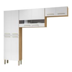 Imagem de Cozinha Compacta Pequena 8 Portas Nala Kits Paraná Freijó Supremo