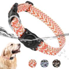 Imagem de Coleira para cães AirTag, à prova d'água IP68, suporte para etiqueta de ar – confortável, tecido macio – coleira GPS para cães – coleira para cães com suporte para airtag – serve para cães pequenos,